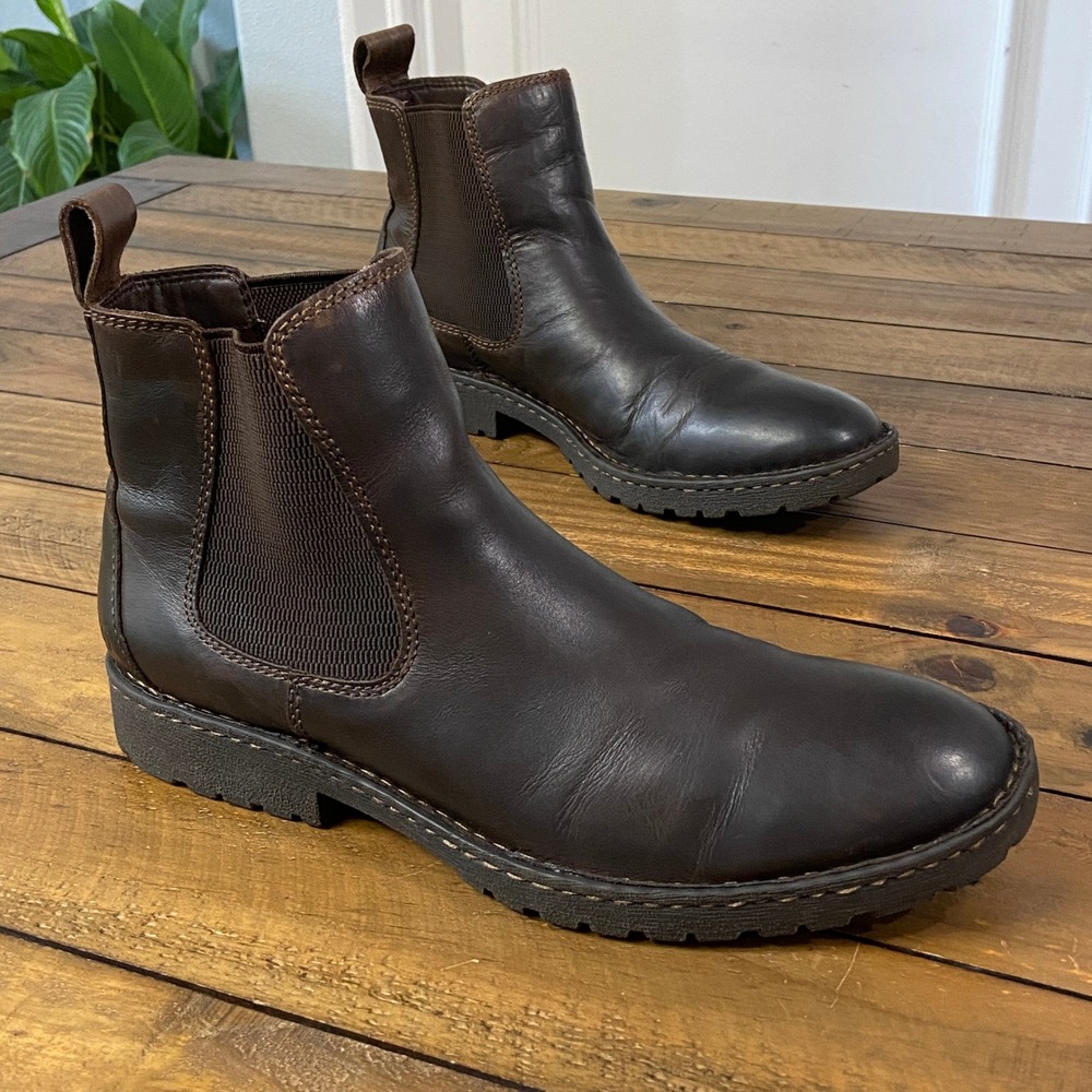 Born Hemlock Men's Leather Chelsea Boots Size 11M Dark Brown Comfort Lug Ankle - Picture 6 of 7
